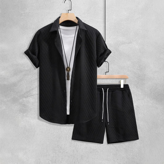 Conjunto Casual Hombre: Camisa Suelta y Shorts de Manga Corta - Image 3
