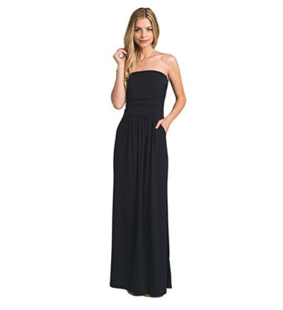 Vestido Strapless Casual con Bolsillos para Mujer - Image 8