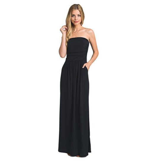 Vestido Strapless Casual con Bolsillos para Mujer - Image 8