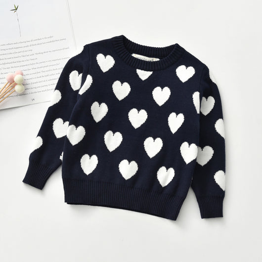 Suéter Infantil Cuello Redondo Manga Larga con Corazón - Image 3