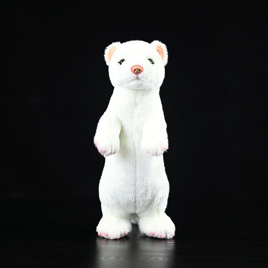 Peluche Hurón Blanco de Pie - Muñeco Quitanieve