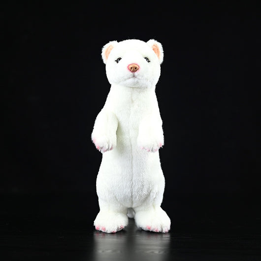 Peluche Hurón Blanco de Pie - Muñeco Quitanieve
