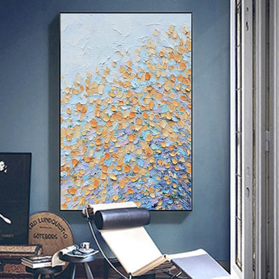 Cuadro Abstracto Pintado a Mano con Flores Modernas - Arte de Pared sin Marco - Image 7