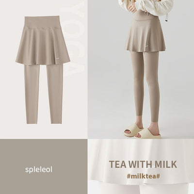 Falda Pantalón Yoga Cintura Alta Levanta Caderas Primavera Otoño Efecto Dos Piezas - Image 10