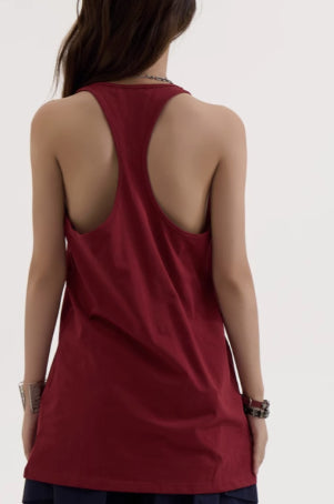 Chaleco Estampado Vino sin Mangas para Mujer - Image 10