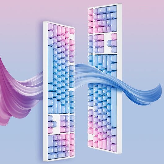 Keycaps PBT Translúcidos con Tinte Penetrante - Juego 104 Teclas