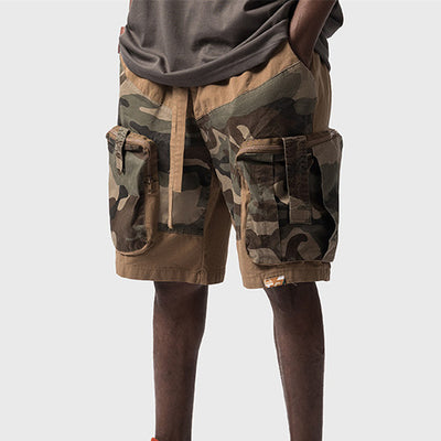 Pantalones Cortos Cargo Tácticos Multibolsillo Camuflaje para Hombre - Image 19
