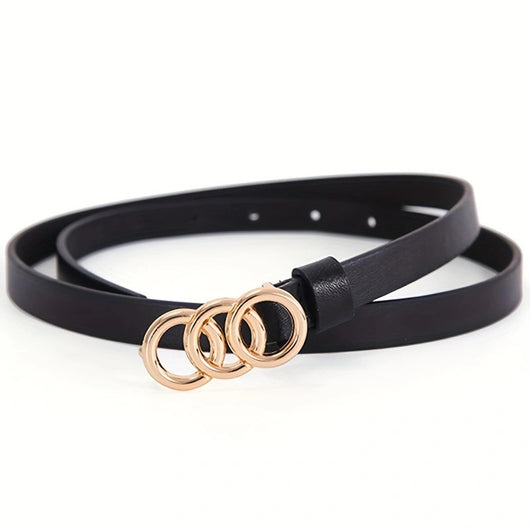 Cinturón Fino Minimalista de 3 Anillos Retro para Mujer - Image 7