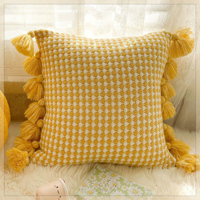 Funda de Cojín Tejido Verde Menta con Borlas - Almohada Decorativa Moderna para Sofá y Cama - Image 12