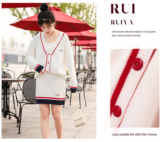 Conjunto de Dos Piezas: Suéter de Lana con Cardigan Corto para Mujer - Image 10