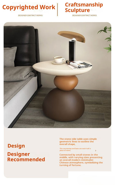 Mesa Lateral de Diseño Crema Lujo - Mesita de Café Minimalista Premium - Image 11