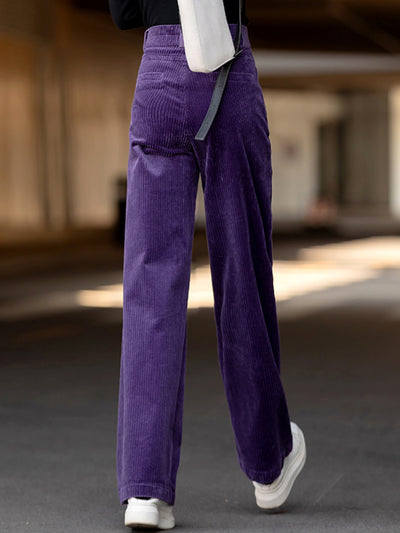 Pantalones de Pana Cintura Alta Pierna Ancha para Mujer - Image 13
