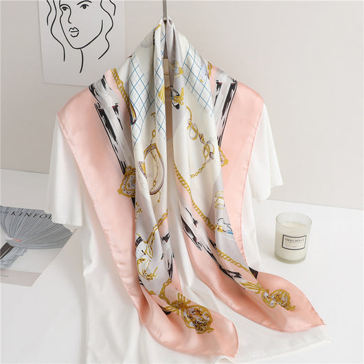 Pañuelo de Seda con Cadena de Moda y Protección Solar para Mujer - Image 8