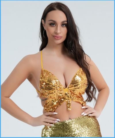 Top Sostén con Lentejuelas y Diseño de Mariposa - Image 18