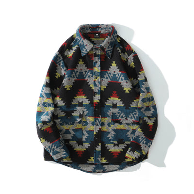Camisa Larga de Lana Gruesa con Diseño Étnico Ancestral - Image 36