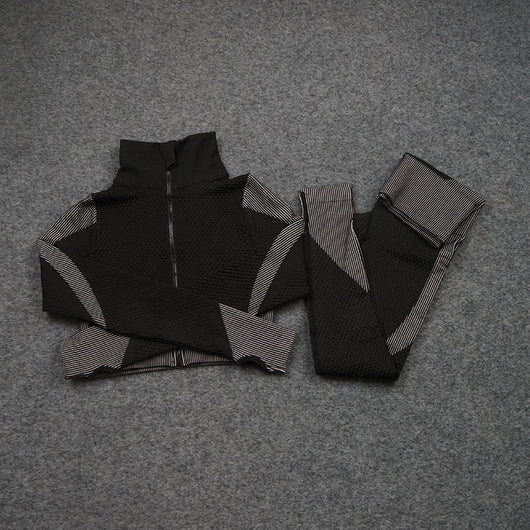 Conjunto Deportivo de 3 Piezas Yoga Fitness con Tela Elástica - Image 35