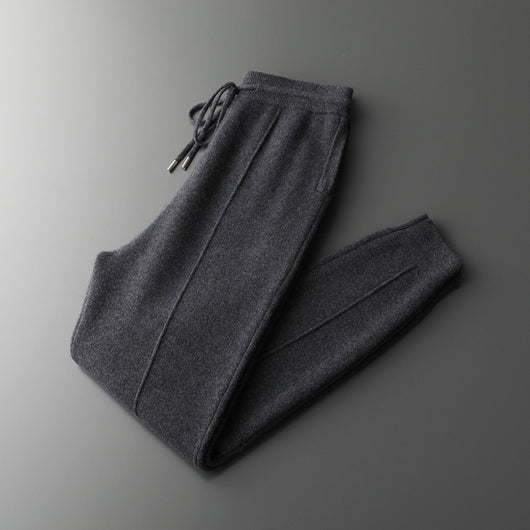 Pantalones de Lana Tejidos con Puño Cálido para Hombre - Casual Ejecutivo Primavera Otoño - Image 9