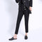Skinny Cropped High-Waisted Shaping Trousers in Black and White