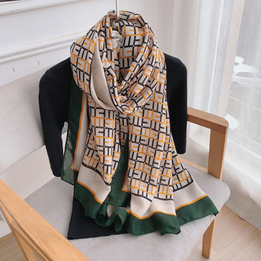 Pashmina de Algodón y Lino Estampada - Chal Abrigador Versátil - Image 33