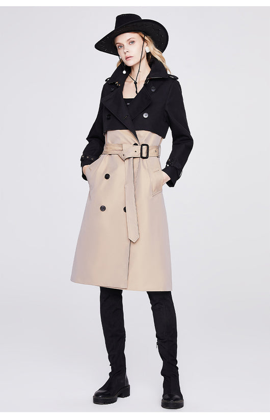 Abrigo Trench Urbano Doble Botonadura con Cordones para Mujer - Estilo Otoño - Image 10