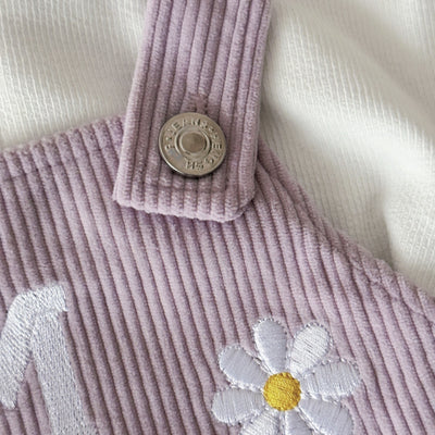 Falda Suspender con Bordado de Lavanda para Niña - Primavera y Otoño - Image 9