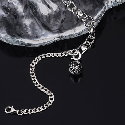 Pulsera Doble Capa Plata 925 Bola de Deseos Negro Hao - Image 2