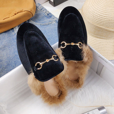 Pantuflas de Felpa con Pelaje de Conejo para Mujer - Cómodas y Versátiles - Image 10