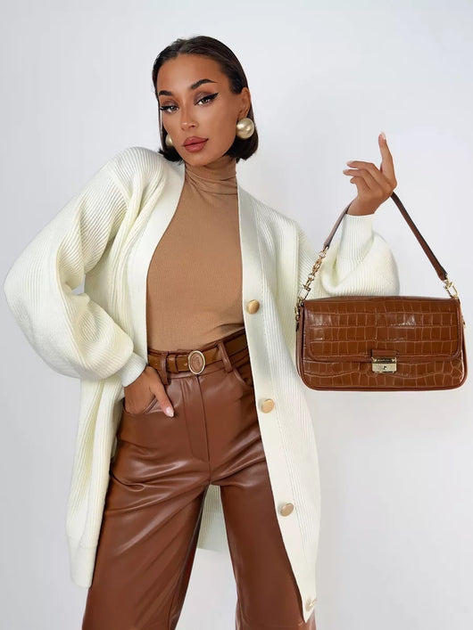 Cardigan Tejido Suelto Cuello V - Diseño Versátil para Otoño - Image 27