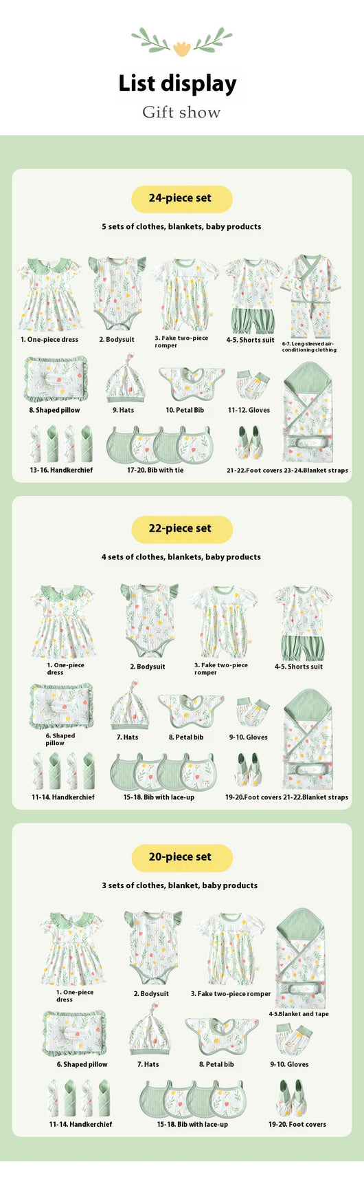 Conjunto de Ropa para Bebé Recién Nacido - Caja Regalo Verano Tela Ligera - Image 24