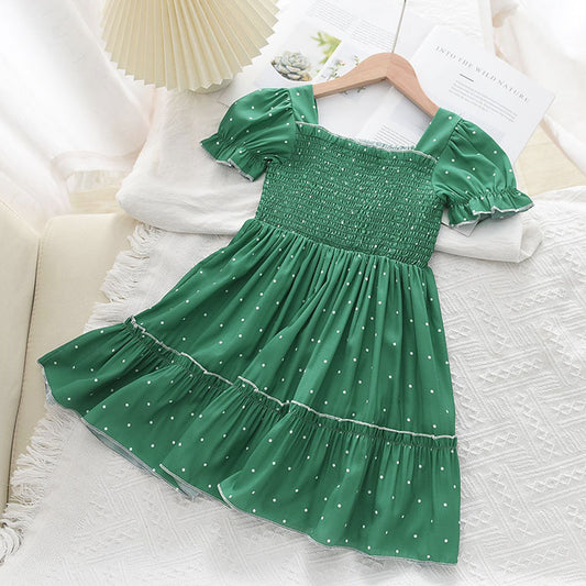 Blusa de Verano Cuello Francés Cuadrado con Mangas Voluminosas