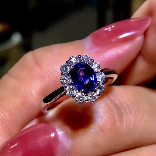 Anillo de Zafiro Natural en Plata de Ley 925 para Mujer