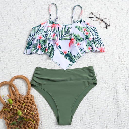 Bikini Estampado Multicolor de Cintura Alta y Efecto Reductor - Image 10