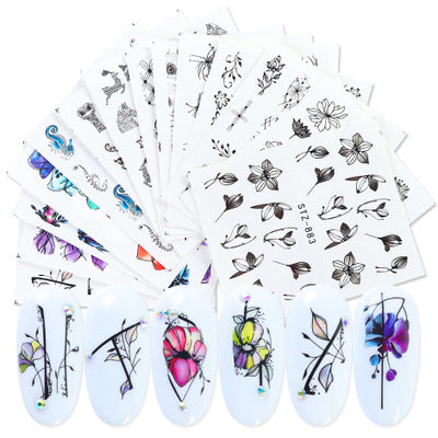 Pegatinas de Agua para Uñas con Diseños de Mariposas, Frutas y Flores Doradas - Image 10
