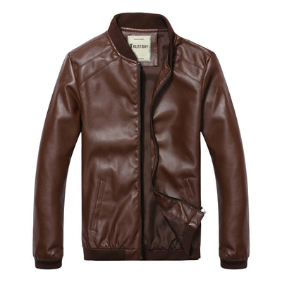 Chaqueta de Cuero Slim Fit Estilo Coreano para Hombre - Image 3