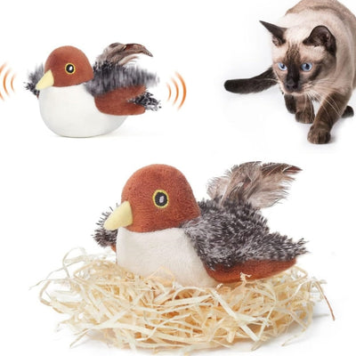 Juguete Interactivo de Molares Eléctricos para Gatos con Simulación de Pájaro y Ratón
