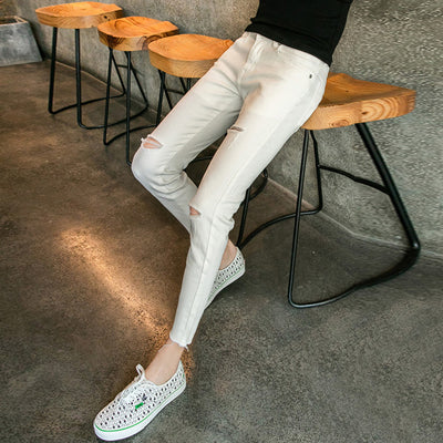 Pantalones Rotos Estilo Coreano 9/10 a la Rodilla - Image 10