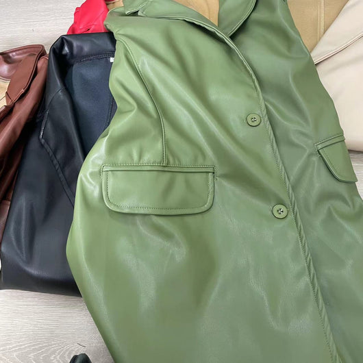 Abrigo de Cuero Premium Europeo y Americano - Traje Cálido - Image 26