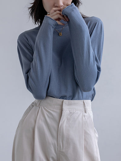 Blusa Ajustada de Cuello Alto en Punto - Image 14