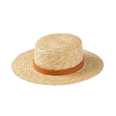 Sombrero de Paja con Ala Plana para Viajes y Protección Solar - Image 3
