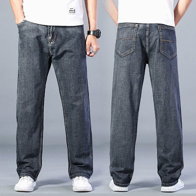 Pantalones Vaqueros Holgados de Pierna Ancha para Hombre - Corte Recto Verano - Image 11