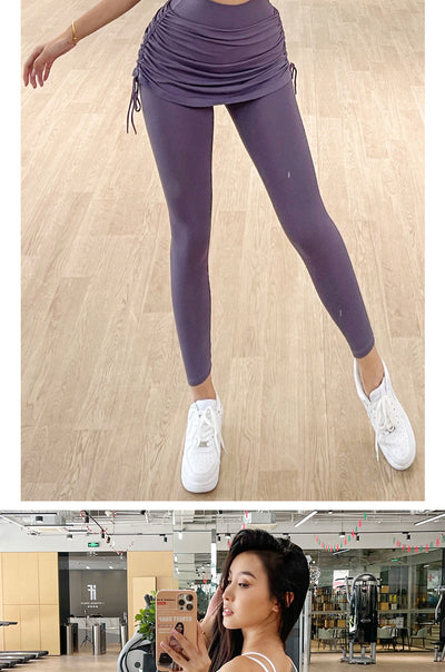 Culotte Yoga Cintura Alta con Efecto Dos Piezas y Cordón Ajustable - Image 14