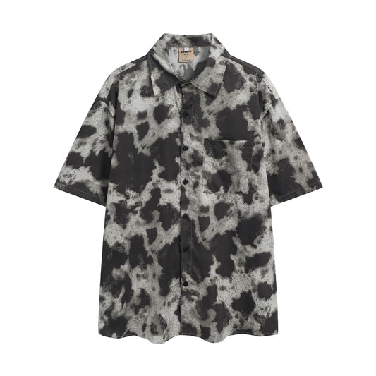 Camisa Retro Estilo Hong Kong Hombre - Manga Corta Suelta Estampada para Verano - Image 2