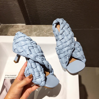 Sandalias Stiletto Tejidas de Moda Europea y Americana - Image 14