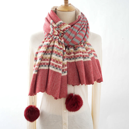 Bufanda Escocesa de Cachemira Gruesa con Textura Jacquard