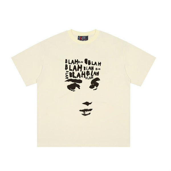 Playera Suelta con Estampado de Letras Personalidad Americana