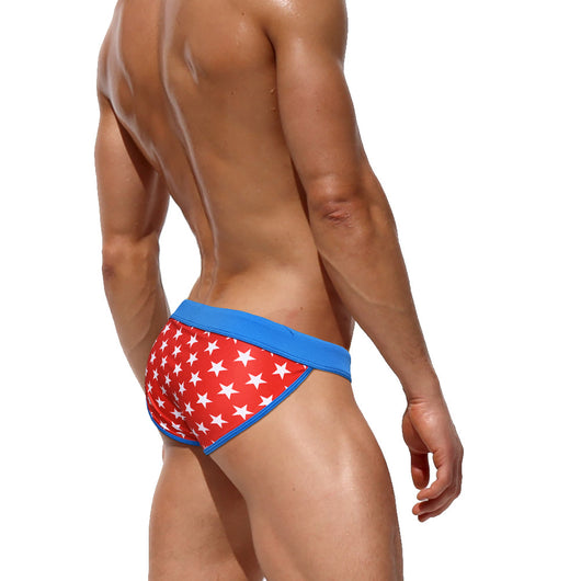 Shorts de Baño Estampado Estrella Corte Alto para Hombre - Image 13