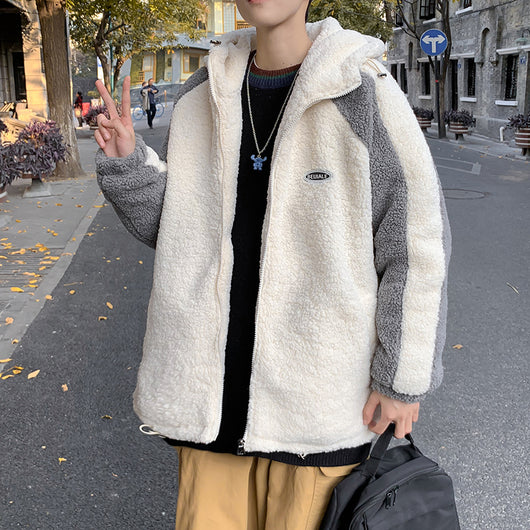 Chamarra de Lana Peluche Suelta para Parejas Estilo Hong Kong Street Fashion - Image 5