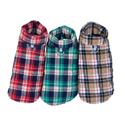 Abrigo Térmico para Perros con Cierre de Cremallera - Chaqueta Acolchada Cuadriculada - Image 18