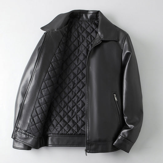 Chaqueta Blazer de Negocios en Cuero con Solapas - Image 5