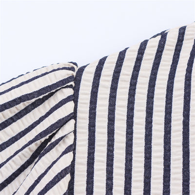 Blusa Rayada con Moño - Manga Corta Versátil para Verano - Image 20